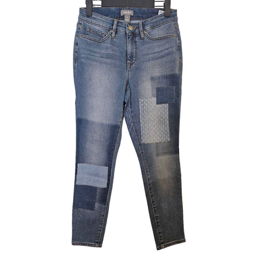 Martha Stewart patchwork skinny jeans. Size 2P.